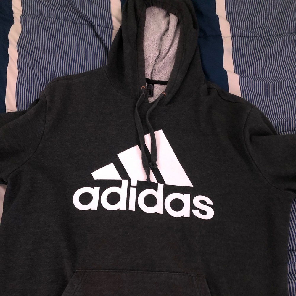 Gray outwear adidas hoodie